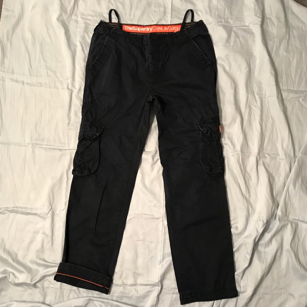The Super Dry Core Lite Cargo Pants in Navy Blue